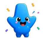 O mascote comemorando um download concluído